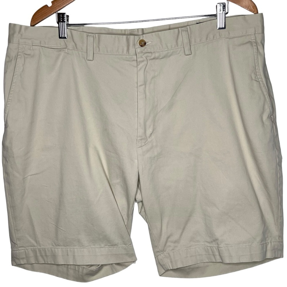 Polo Ralph Lauren Classic Fit Mens Beige Chino Flat Front Shorts Size 40 Cotton